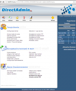 Wygląd ogólny DirectAdmin